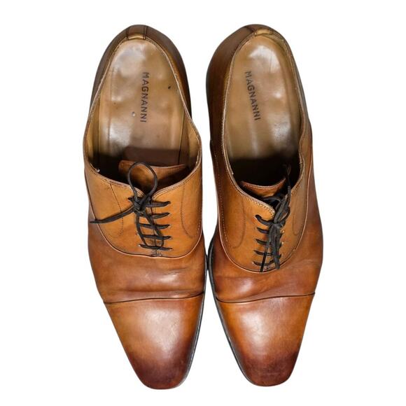 Magnanni Saffron Cuero 15959 Cap Toe Leather Dress Oxford Cigar Brown Sz 12 M main image 7
